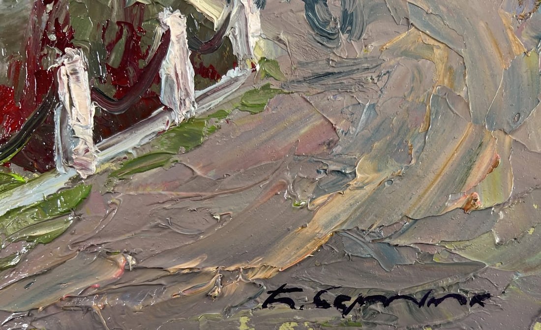 Oil painting A mysterious evening on the dam in the city Boris Serdyuk - 5