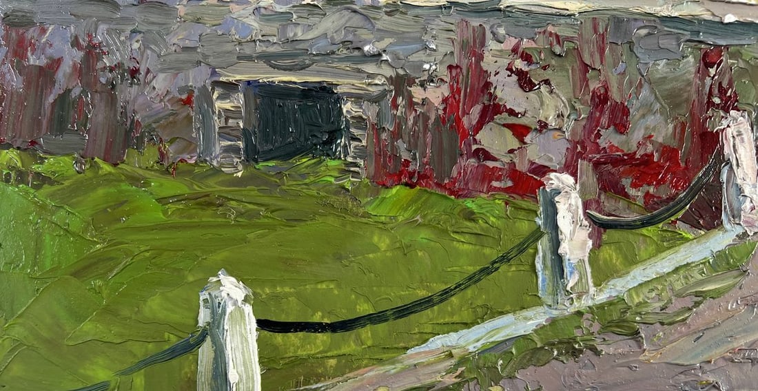 Oil painting A mysterious evening on the dam in the city Boris Serdyuk - 6