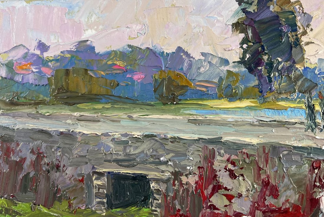 Oil painting A mysterious evening on the dam in the city Boris Serdyuk - 7