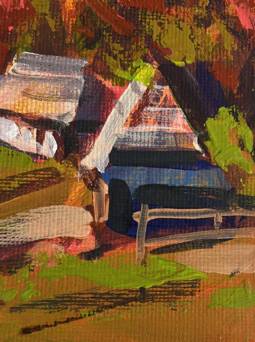 Acrylic painting The village is shrouded in autumn Mykhailo Patskan - 8