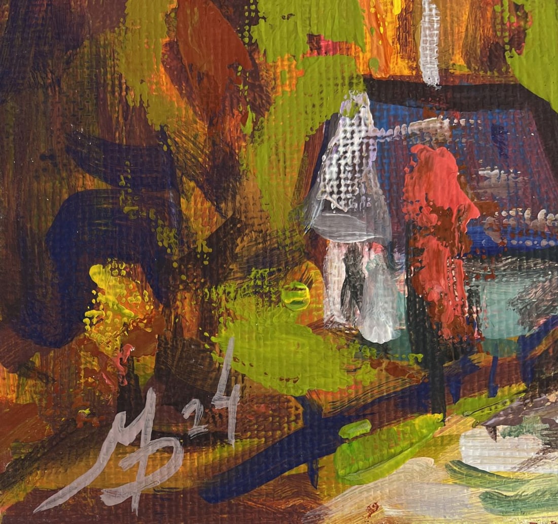 Acrylic painting The village is shrouded in autumn Mykhailo Patskan - 9
