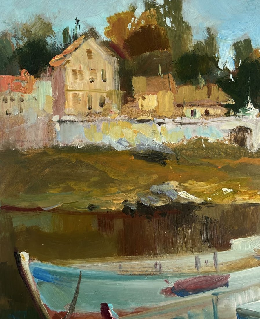 Oil painting City boat ferry Yuriy Suprunchuk - 6