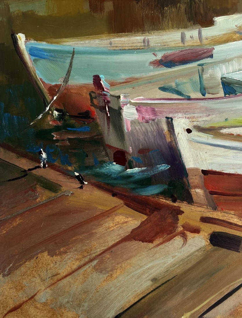 Oil painting City boat ferry Yuriy Suprunchuk - 7