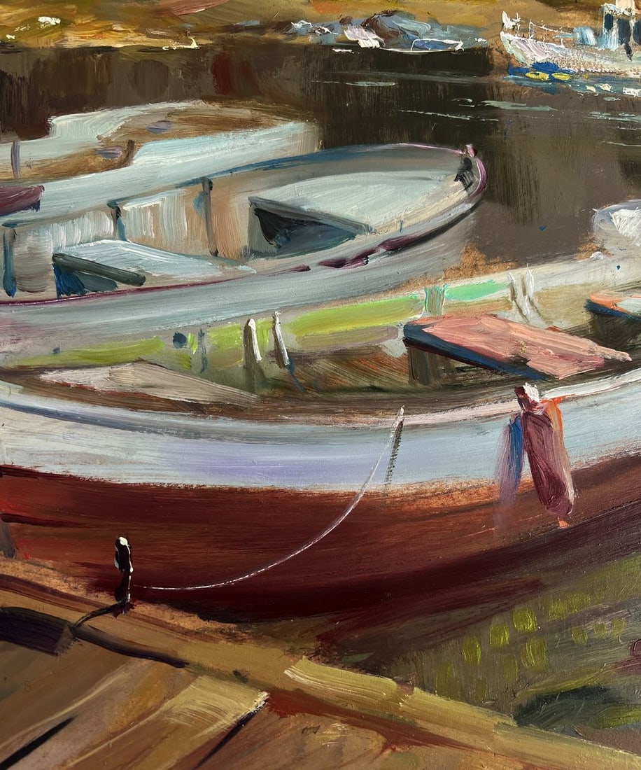 Oil painting City boat ferry Yuriy Suprunchuk - 8