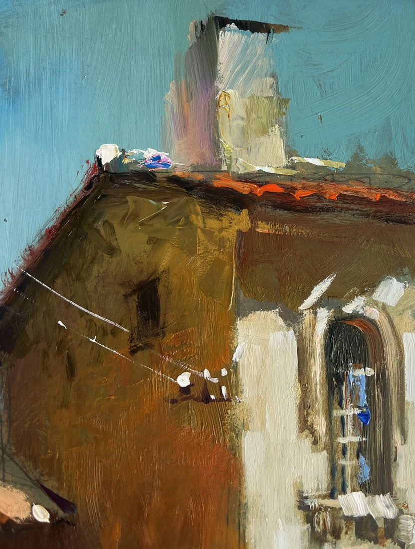Oil painting Old house in the city Yuriy Suprunchuk - 4
