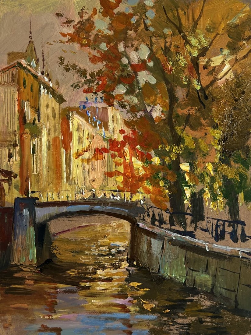 Oil painting Autumn city park Yuriy Suprunchuk - 3