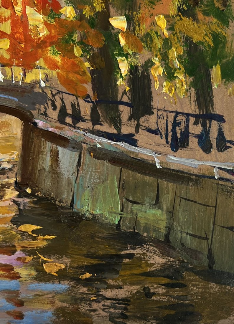 Oil painting Autumn city park Yuriy Suprunchuk - 7