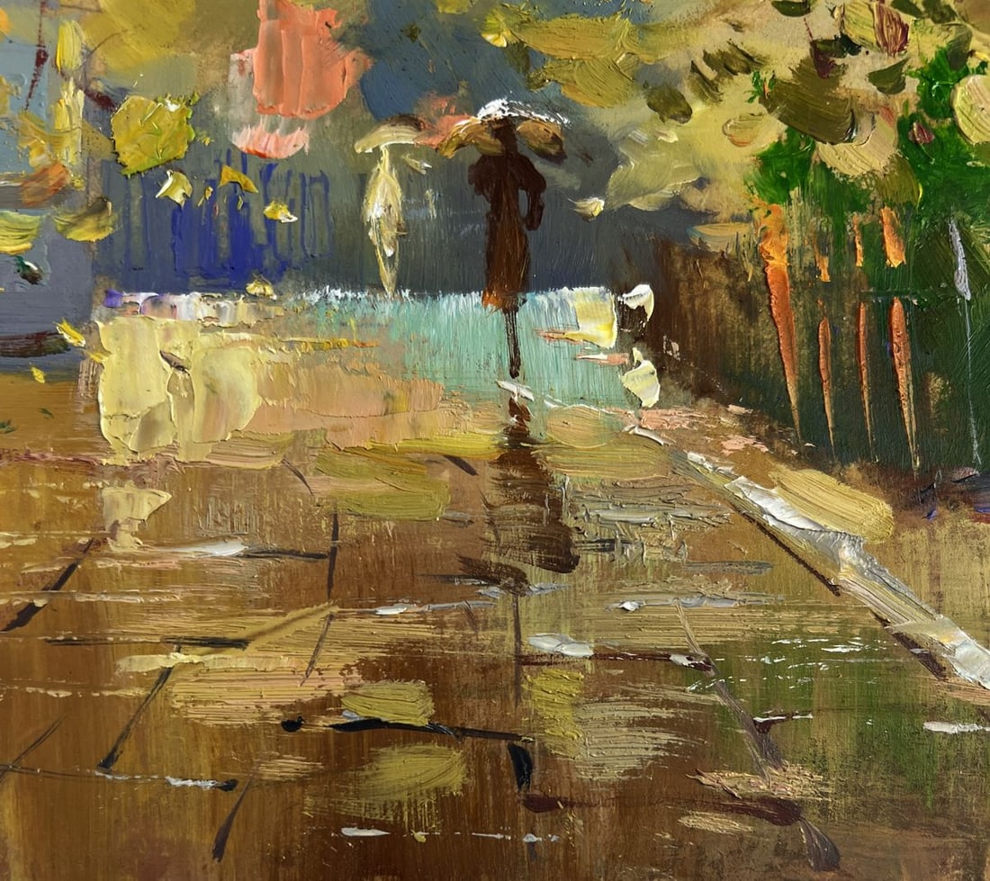 Oil painting Autumn leaves are flying Yuriy Suprunchuk - 8