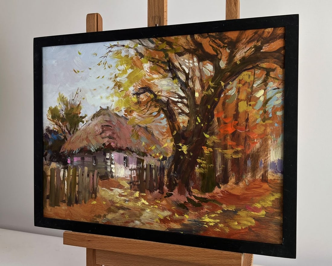 Oil painting Street in golden leaves Yuriy Suprunchuk - 2