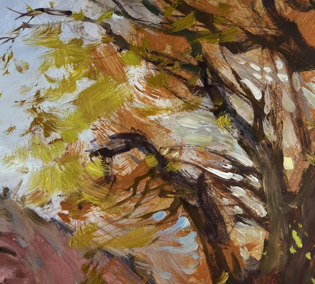 Oil painting Street in golden leaves Yuriy Suprunchuk - 5