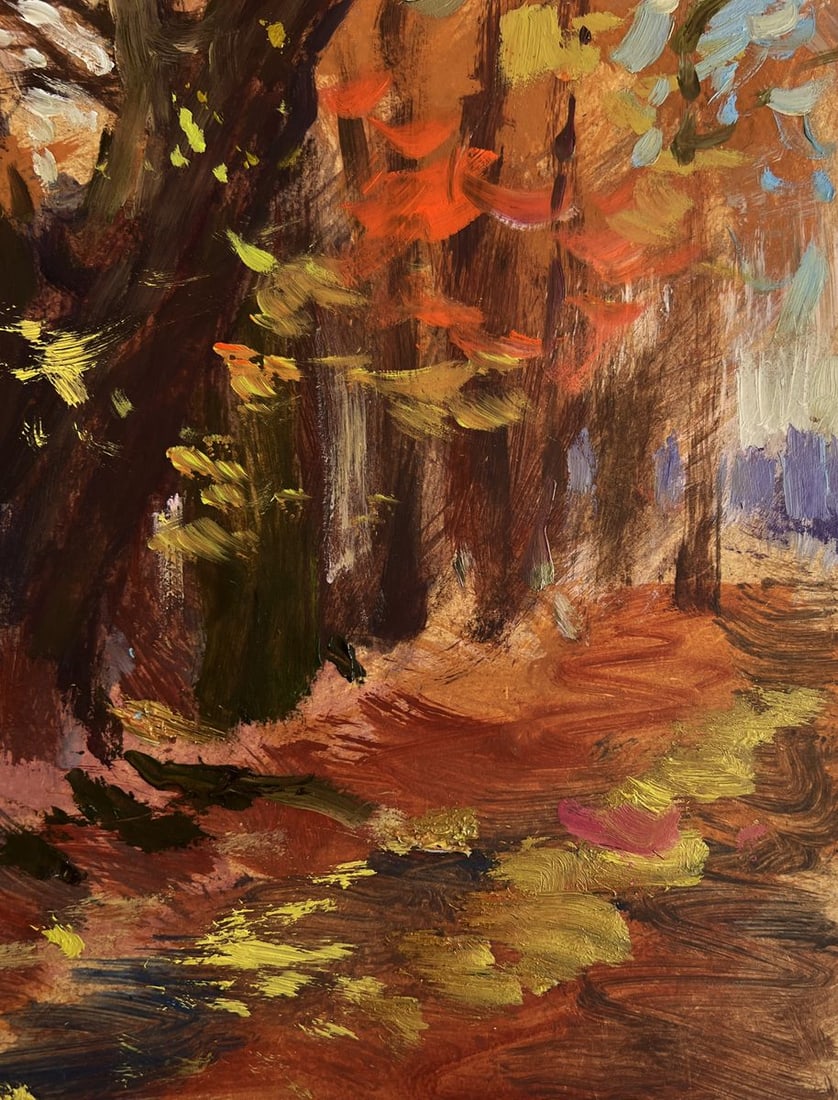 Oil painting Street in golden leaves Yuriy Suprunchuk - 9