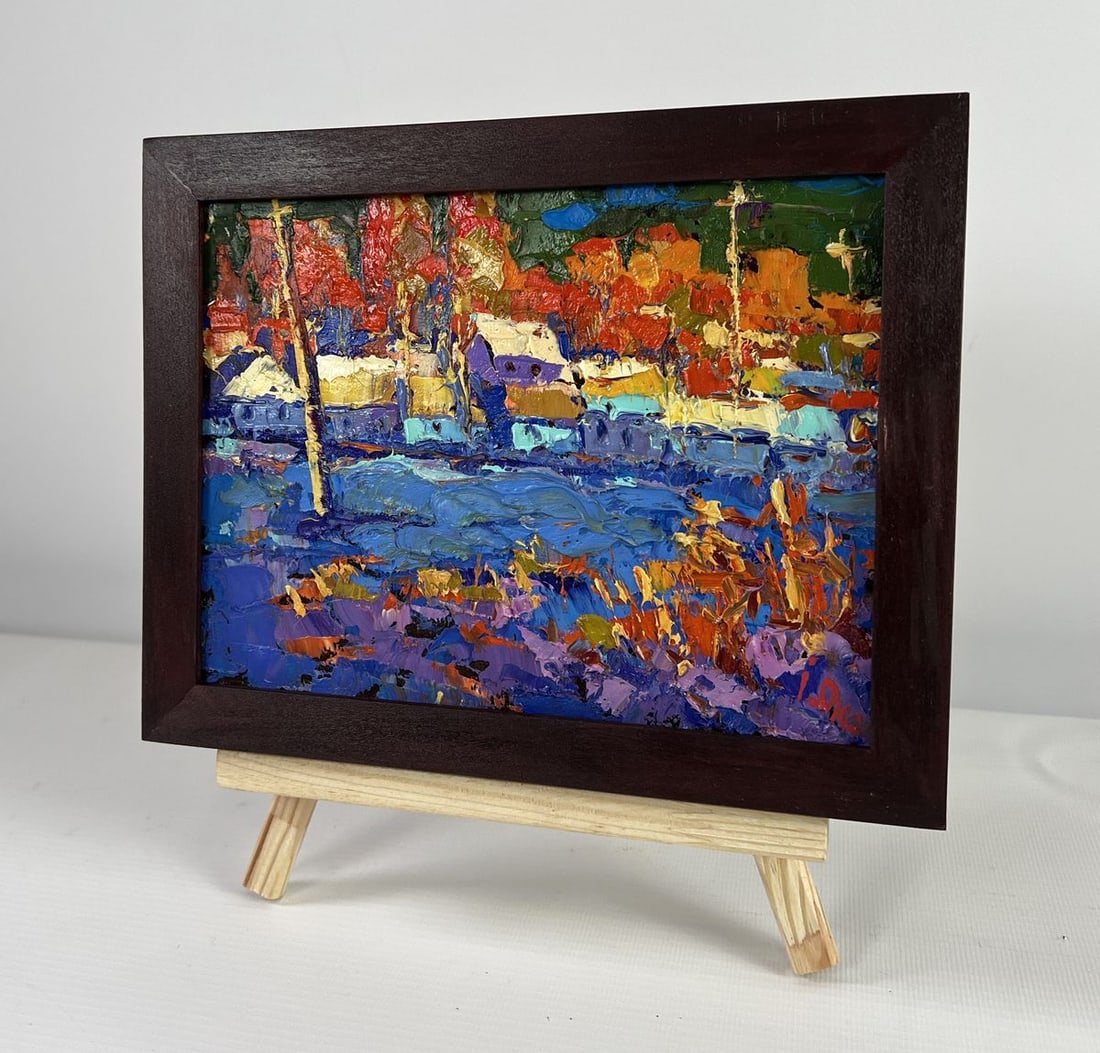 Oil painting The sun sets quietly in silence Alex Kalenyuk - 2