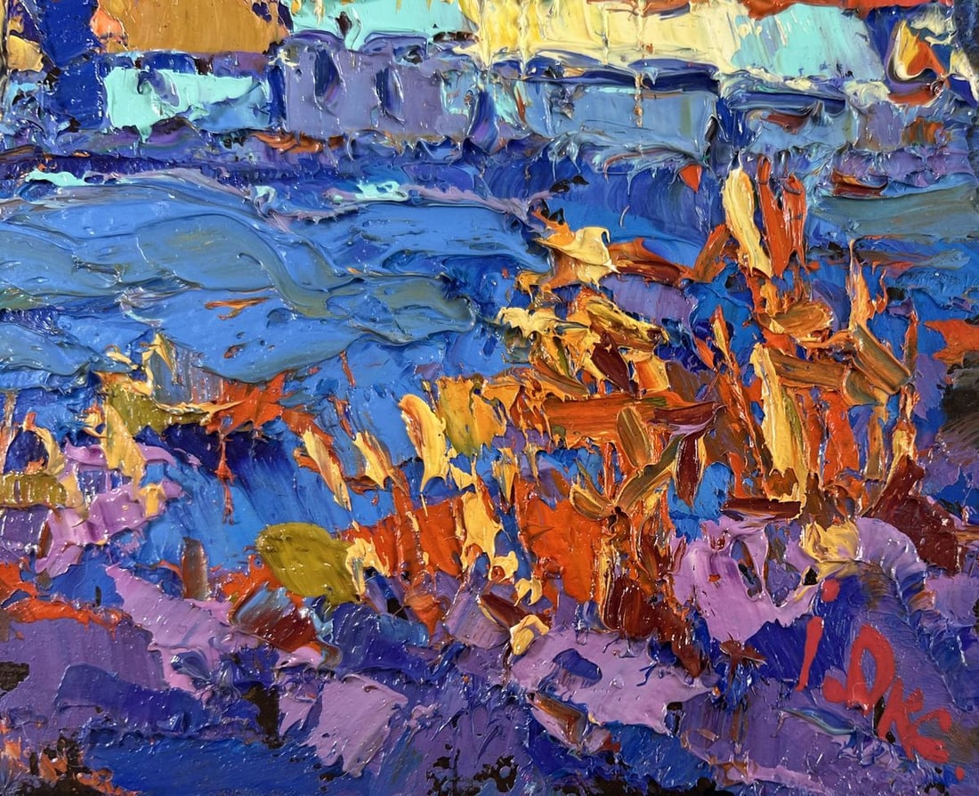 Oil painting The sun sets quietly in silence Alex Kalenyuk - 5