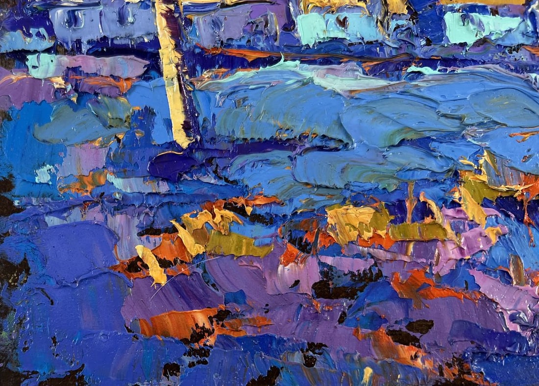 Oil painting The sun sets quietly in silence Alex Kalenyuk - 6