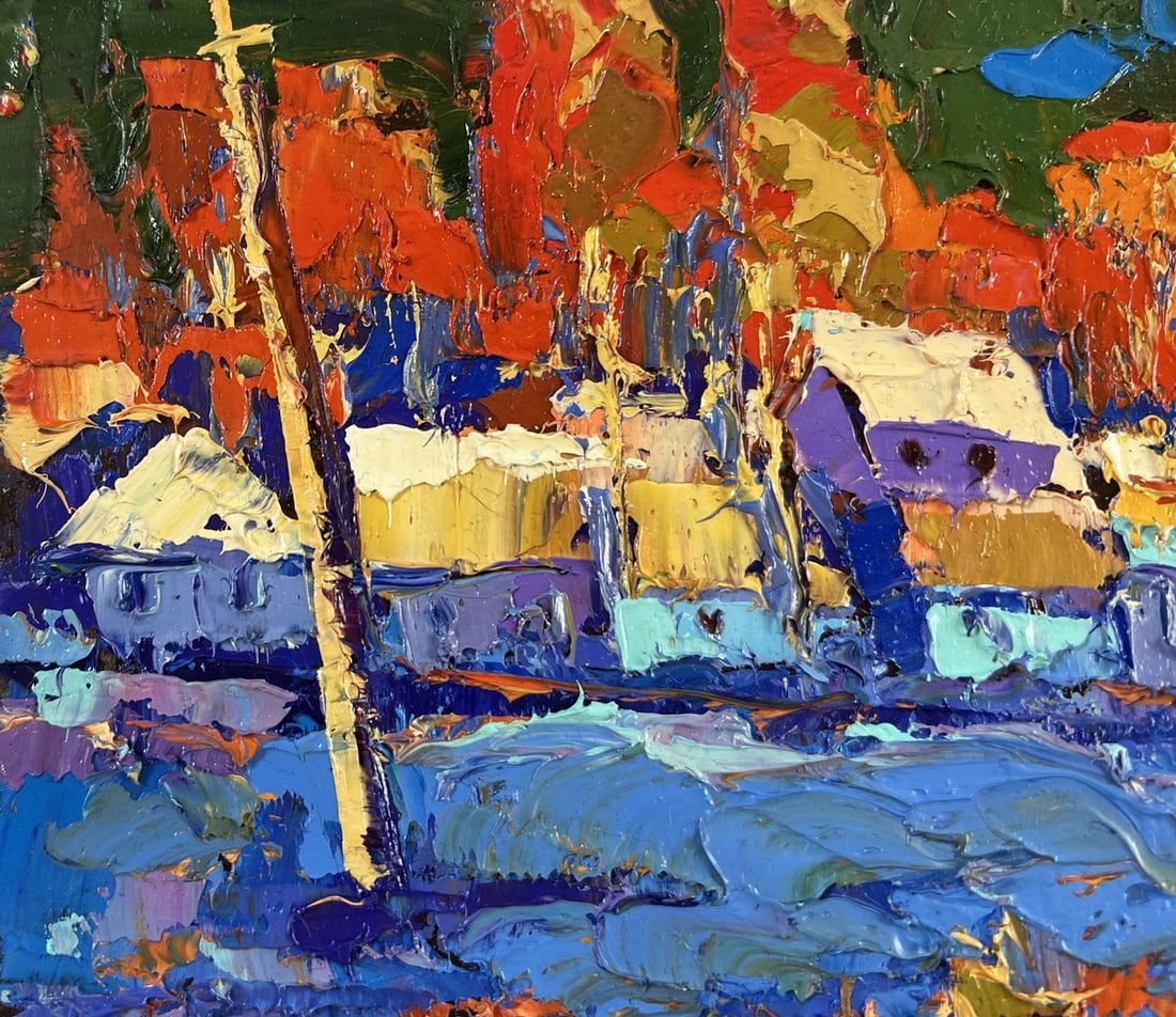 Oil painting The sun sets quietly in silence Alex Kalenyuk - 7