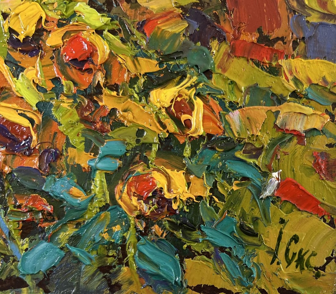 Oil painting Yellow song of summer Oksana Kalenyuk - 5