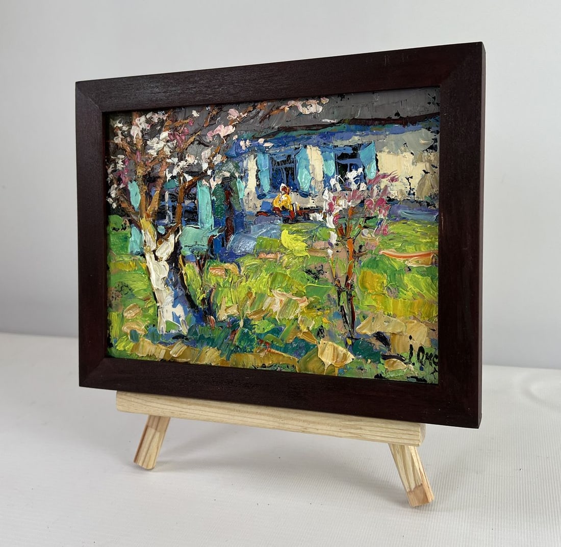 Oil painting Silence and sun in the yard Oksana Kalenyuk - 2