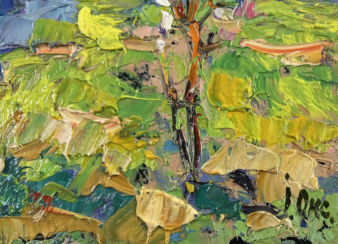 Oil painting Silence and sun in the yard Oksana Kalenyuk - 5