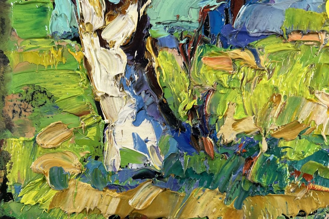 Oil painting Silence and sun in the yard Oksana Kalenyuk - 6