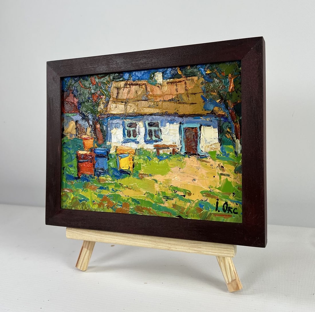 Oil painting Where childhood is on the grass Oksana Kalenyuk - 2