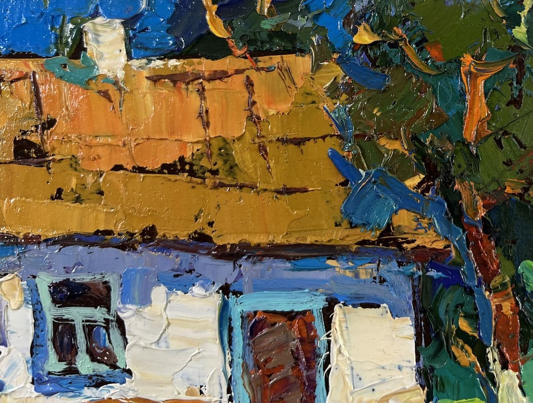 Oil painting Where childhood is on the grass Oksana Kalenyuk - 4