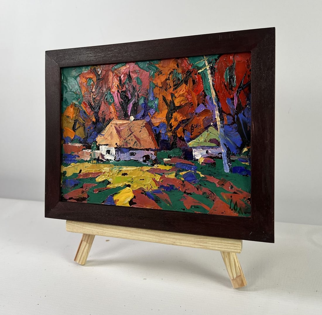 Oil painting Autumn is knocking on the windows Alex Kalenyuk - 2