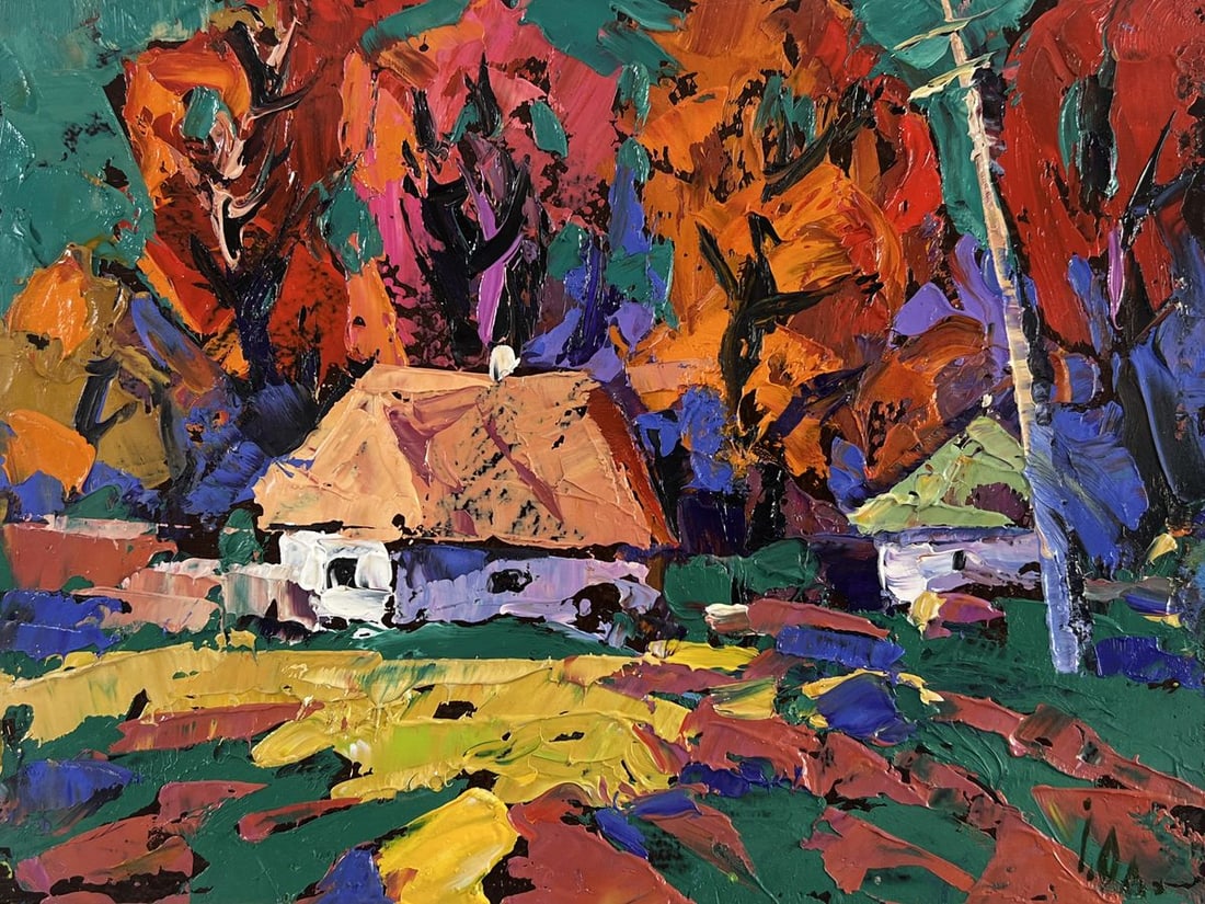 Oil painting Autumn is knocking on the windows Alex Kalenyuk - 3