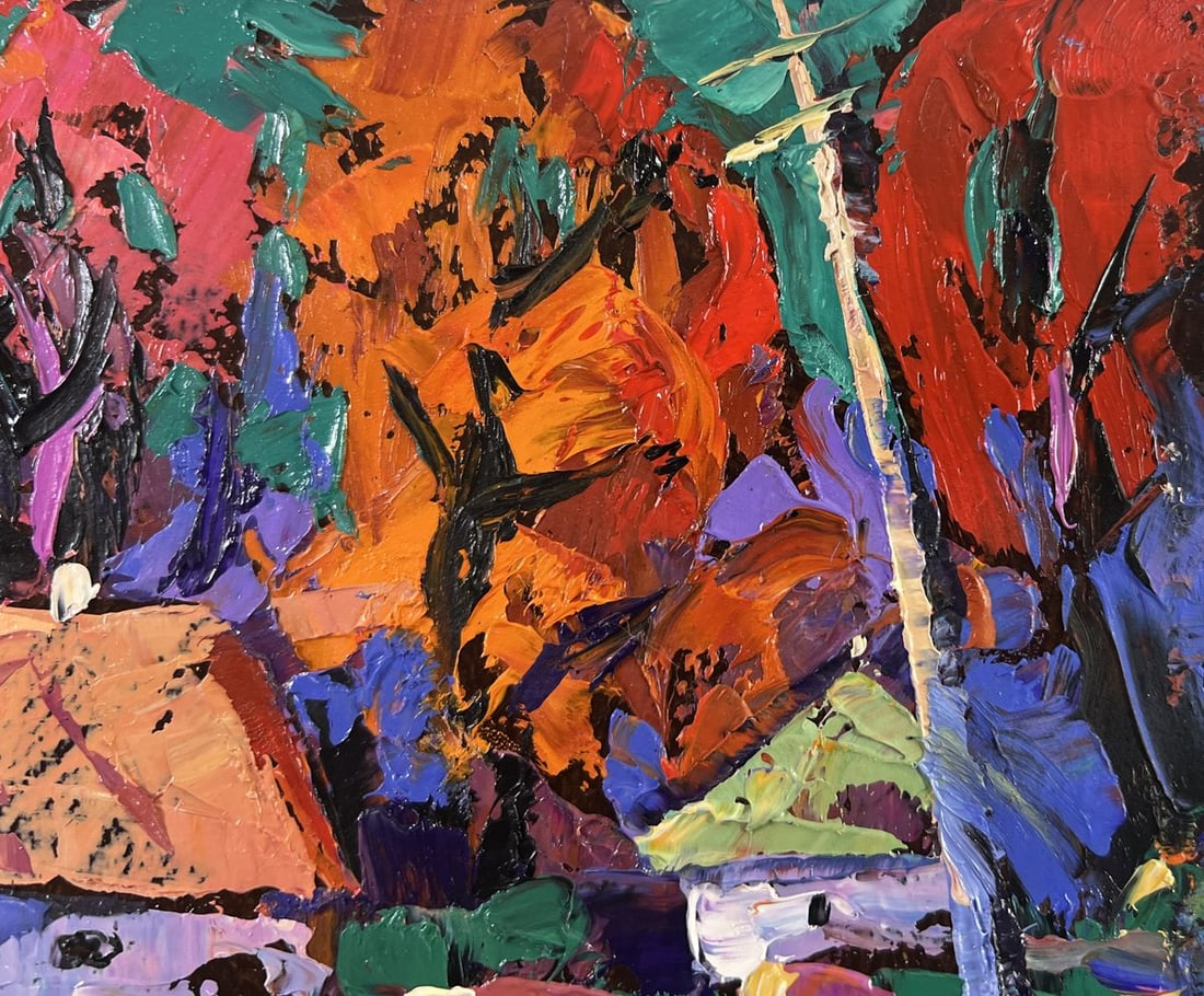 Oil painting Autumn is knocking on the windows Alex Kalenyuk - 4