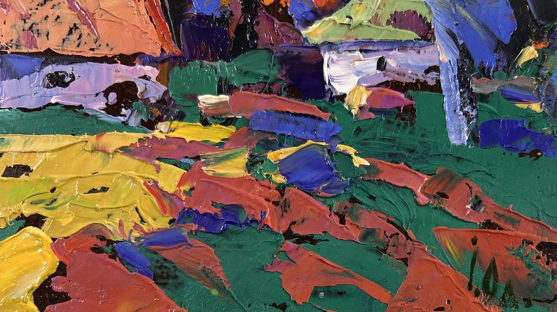 Oil painting Autumn is knocking on the windows Alex Kalenyuk - 5