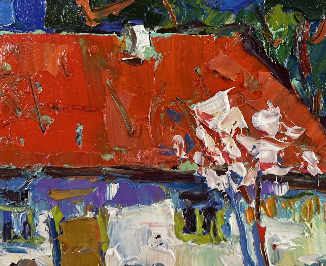 Oil painting Near the house a life of its own Oksana Kalenyuk - 4