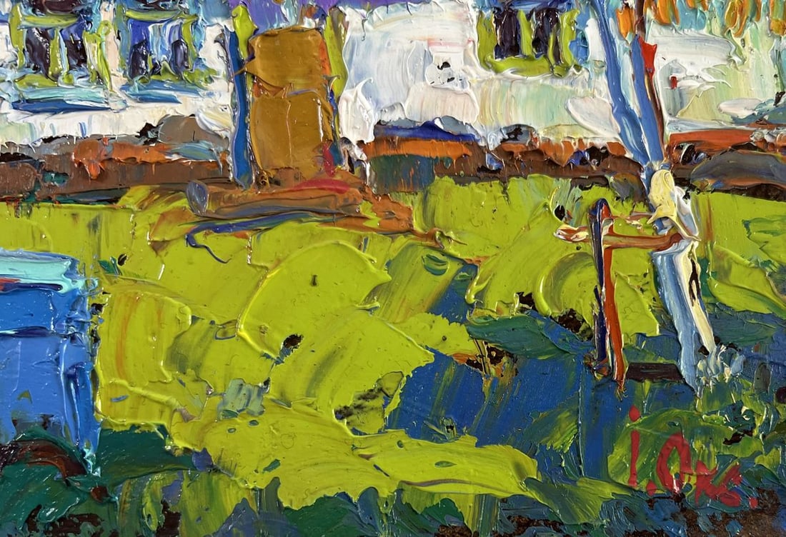 Oil painting Near the house a life of its own Oksana Kalenyuk - 5