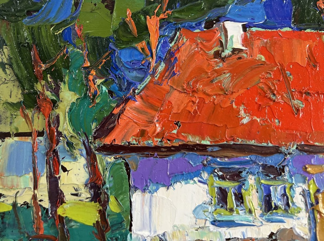 Oil painting Near the house a life of its own Oksana Kalenyuk - 7