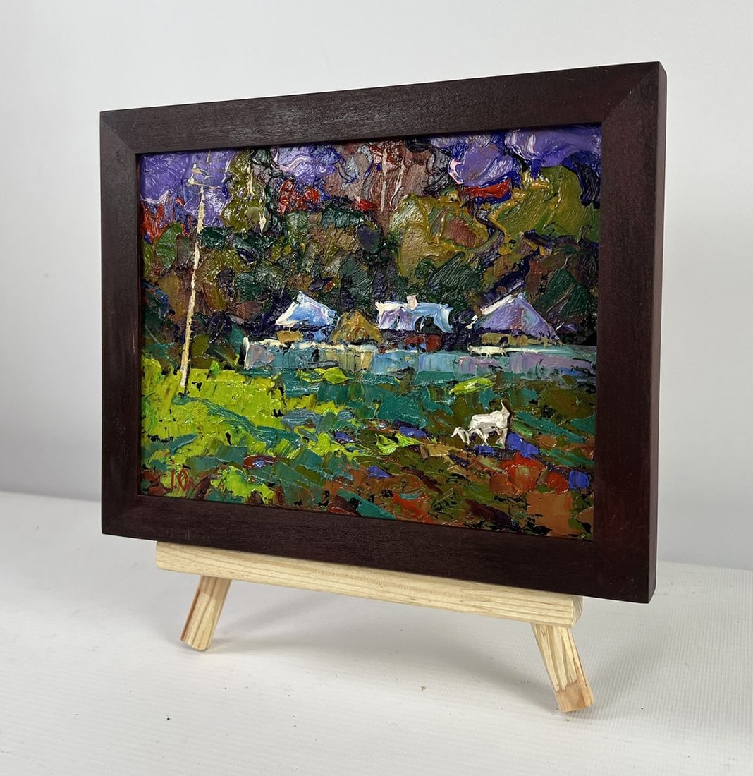 Oil painting On the edge of the village time stops Alex Kalenyuk - 2
