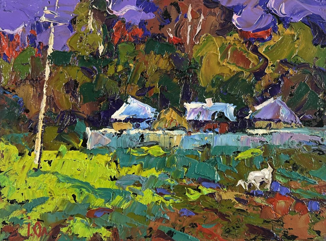 Oil painting On the edge of the village time stops Alex Kalenyuk - 3