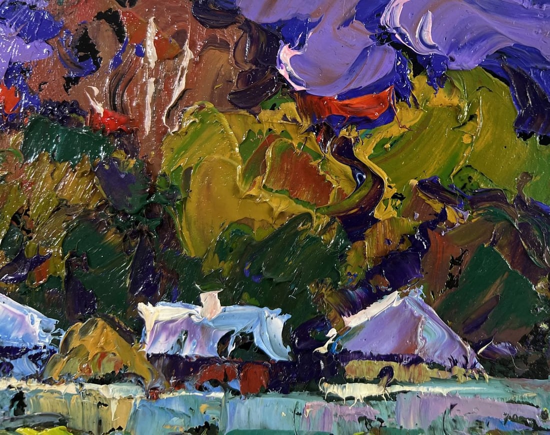 Oil painting On the edge of the village time stops Alex Kalenyuk - 4