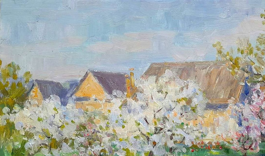 Oil painting Tulips in the garden Ivan Kovalenko - 2