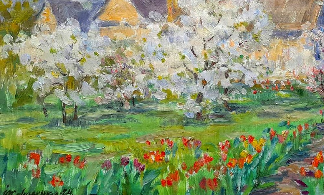 Oil painting Tulips in the garden Ivan Kovalenko - 4