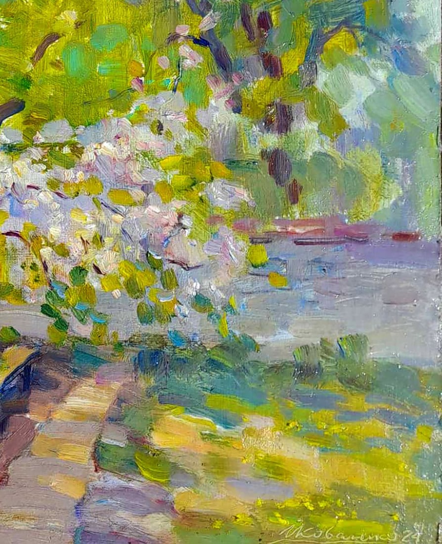 Oil painting Gatherings in the garden Ivan Kovalenko - 5