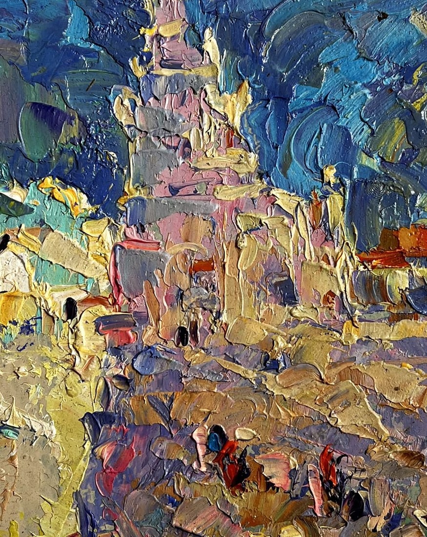 Oil painting City tower on a sunny day Alex Kalenyuk - 7