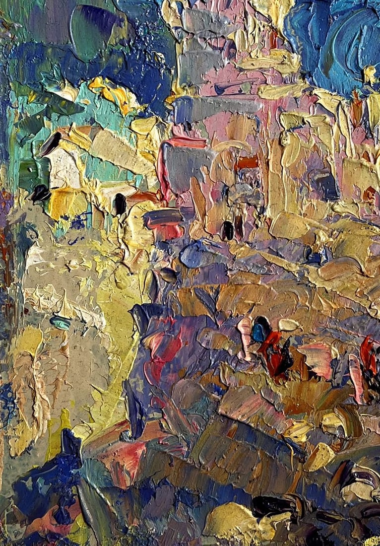 Oil painting City tower on a sunny day Alex Kalenyuk - 8