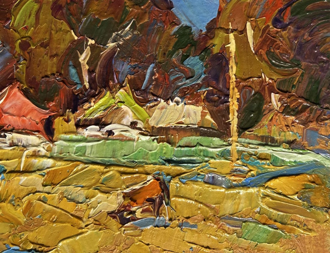 Oil painting A cow in a field near a village Oksana Kalenyuk - 4