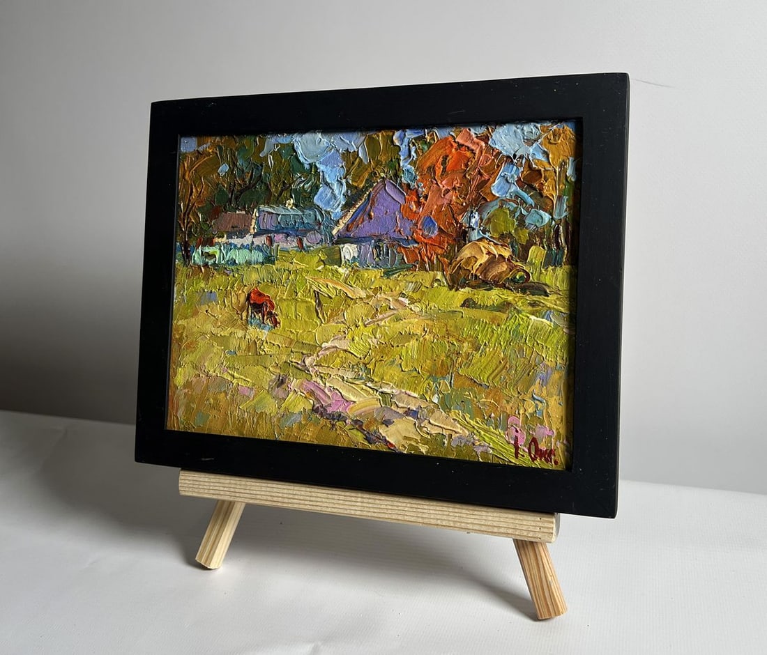 Oil painting Autumn has come to the village Oksana Kalenyuk - 2
