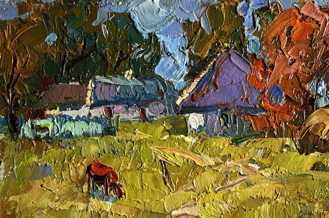 Oil painting Autumn has come to the village Oksana Kalenyuk - 7