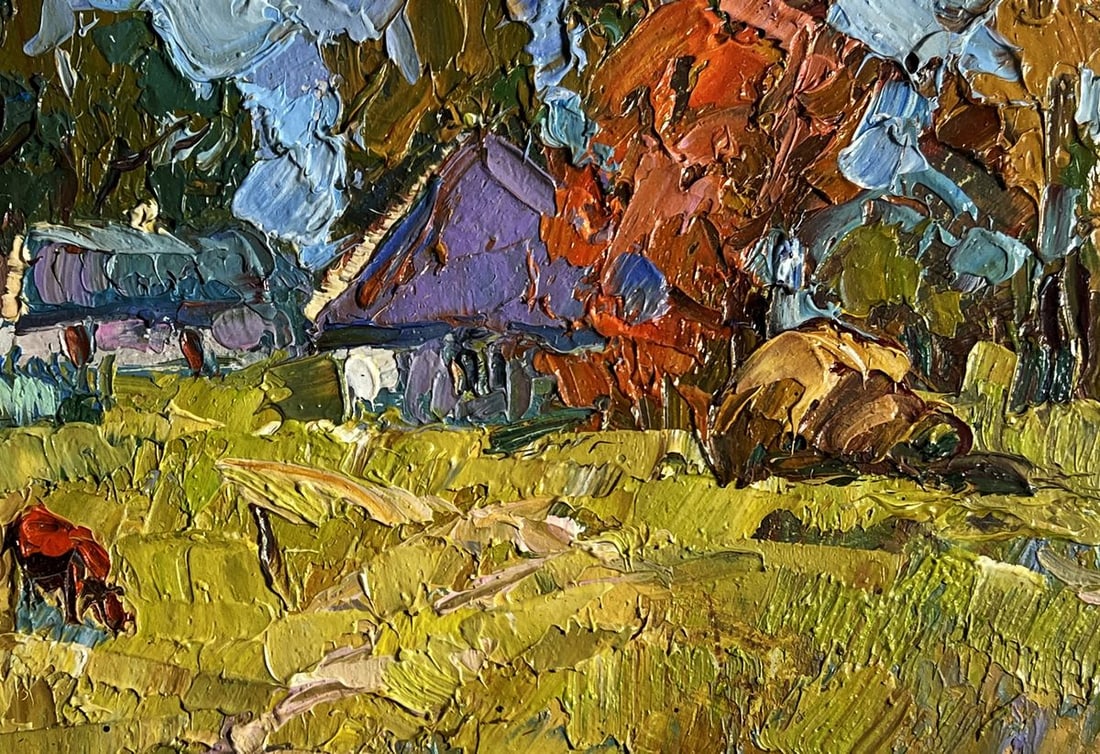 Oil painting Autumn has come to the village Oksana Kalenyuk - 8