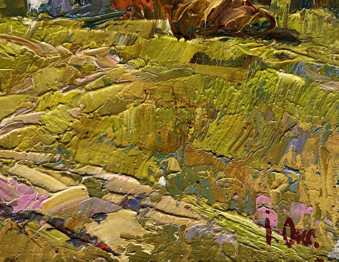 Oil painting Autumn has come to the village Oksana Kalenyuk - 9