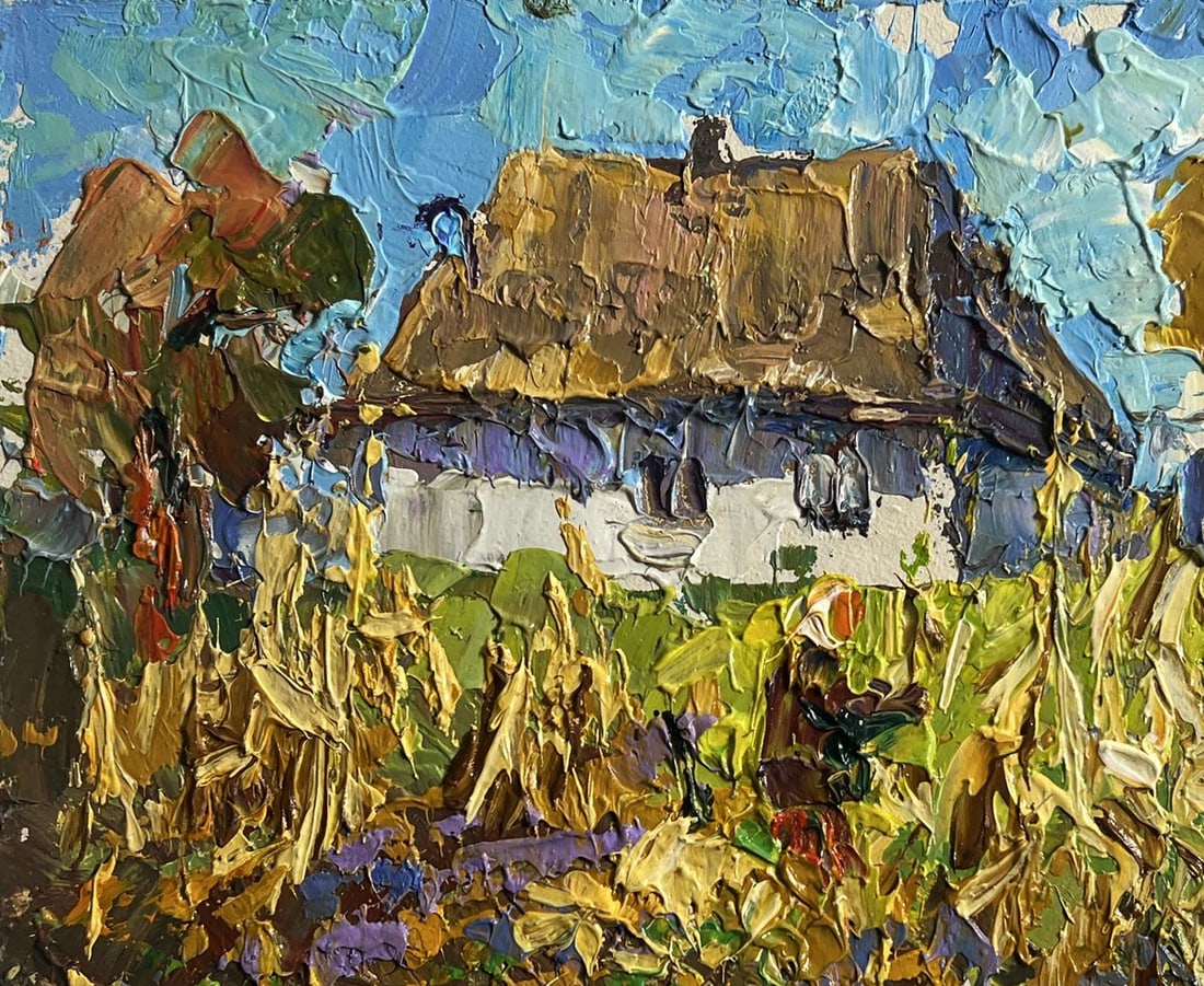 Oil painting Autumn gardening time Alex Kalenyuk - 7