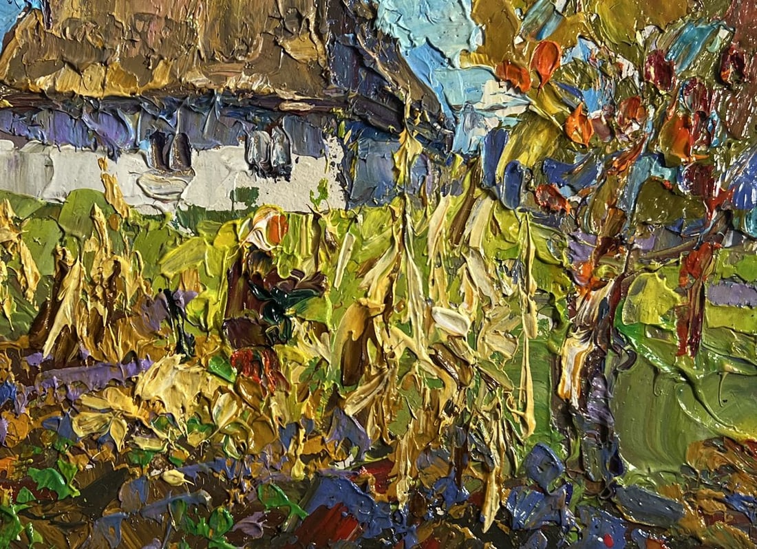 Oil painting Autumn gardening time Alex Kalenyuk - 8