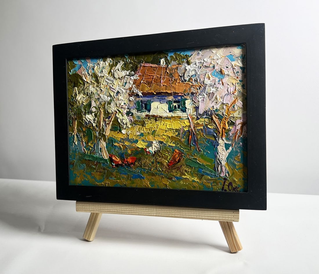 Oil painting Flowering trees in the garden Oksana Kalenyuk - 2