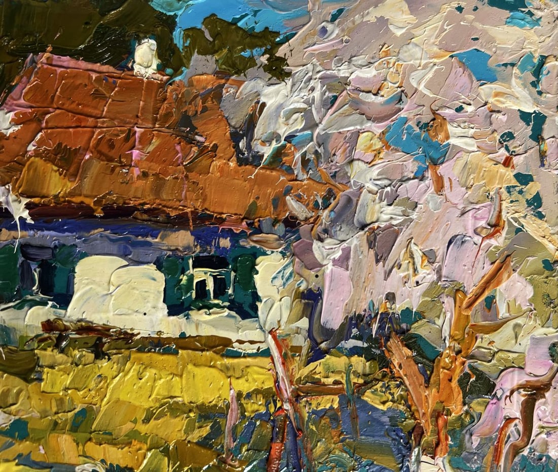 Oil painting Flowering trees in the garden Oksana Kalenyuk - 4