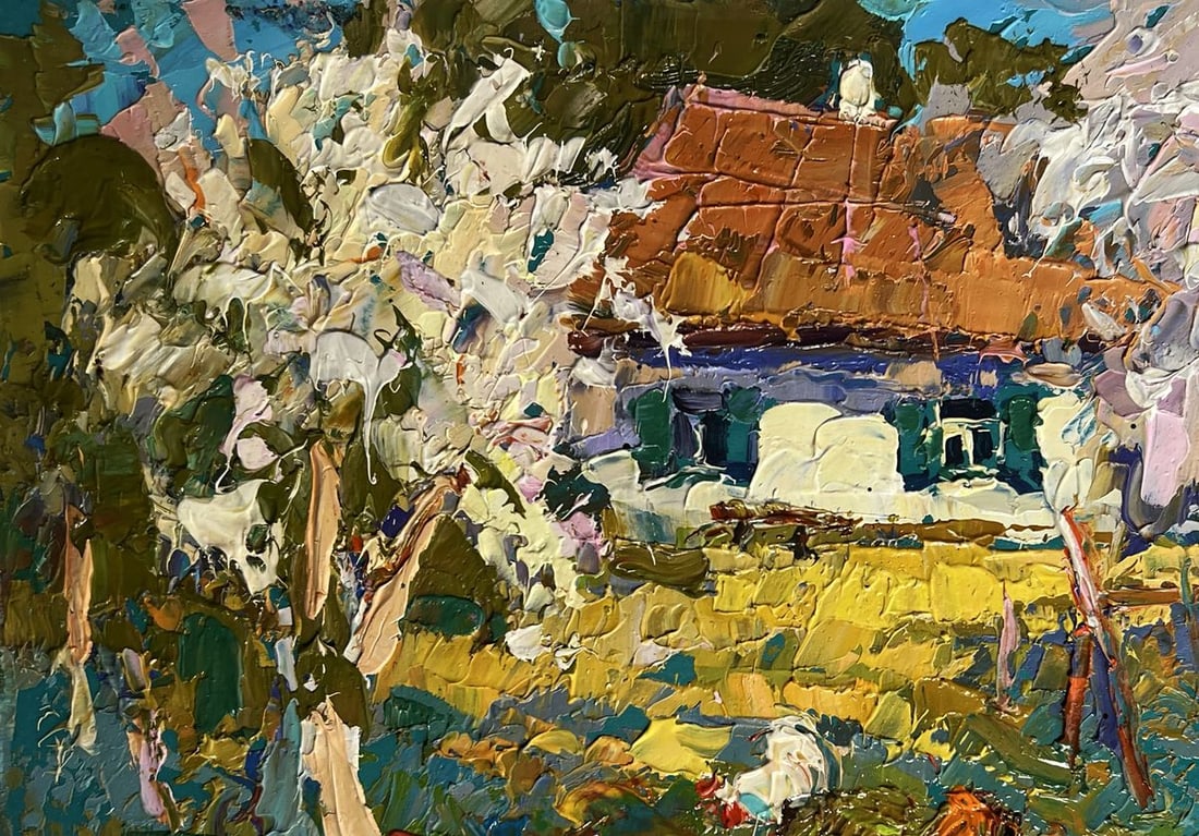 Oil painting Flowering trees in the garden Oksana Kalenyuk - 7